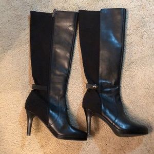 Tahari black leather tall boots. Size 8